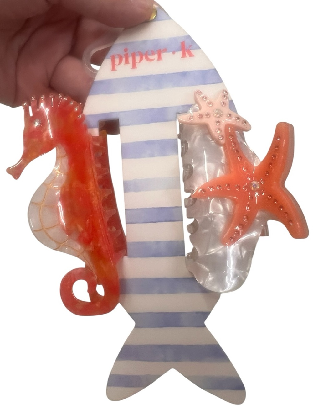 Piper K Hair Clips pick 1 Lobster, Crab, Tropical, Patriotic Bear, Fruits, New - Picture 6 of 15
